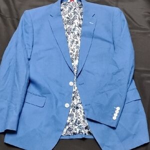 Sunday Cobalt Blue Blazer with Patterned Lining